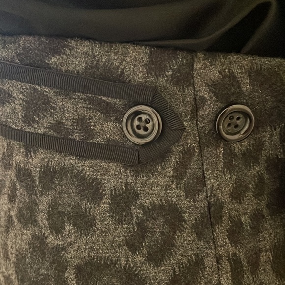 REBECCA TAYLOR GRAY AND BLACK ANIMAL PRONT HIGH WAISTED PENCIL SKIRT SIZE 8 NWOT - Picture 6 of 14